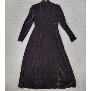 Vintage KC Spencer Velvet Maxi Dress Sz 6 Brown Turtleneck Whimsigoth Cocktail
